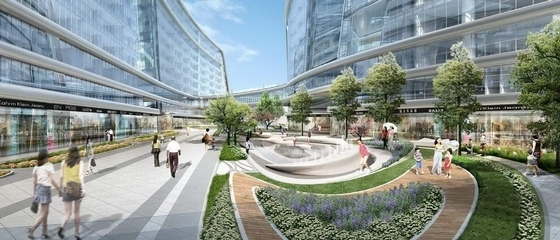 [上海]绿意商业区景观设计方案（知名设计师作品）-景观效果图