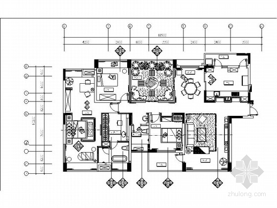 样板间CAD案例资料下载-[重庆]知名房地产3室2厅简约时尚样板间室内CAD施工图