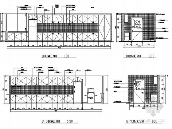[浙江]现代大厦改建工程室内装修施工图开水间立面图