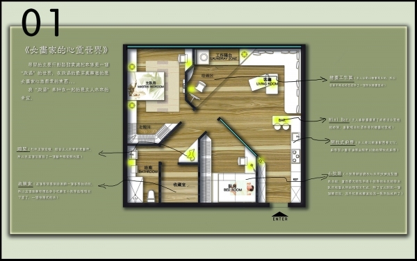 小户型手绘快题设计方案资料下载-一个小户型13个室内设计方案