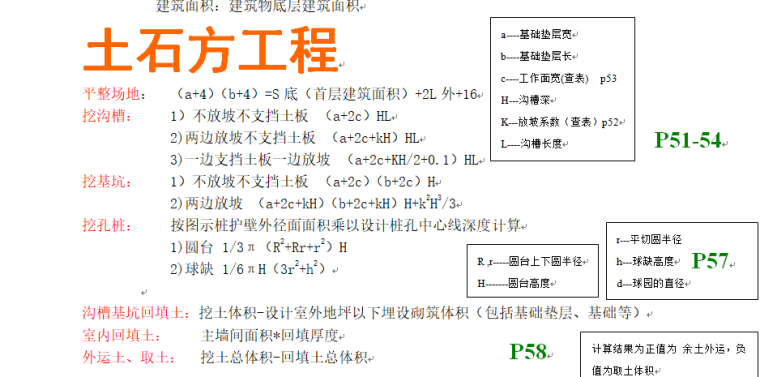 土建预算手算公式-土石方工程