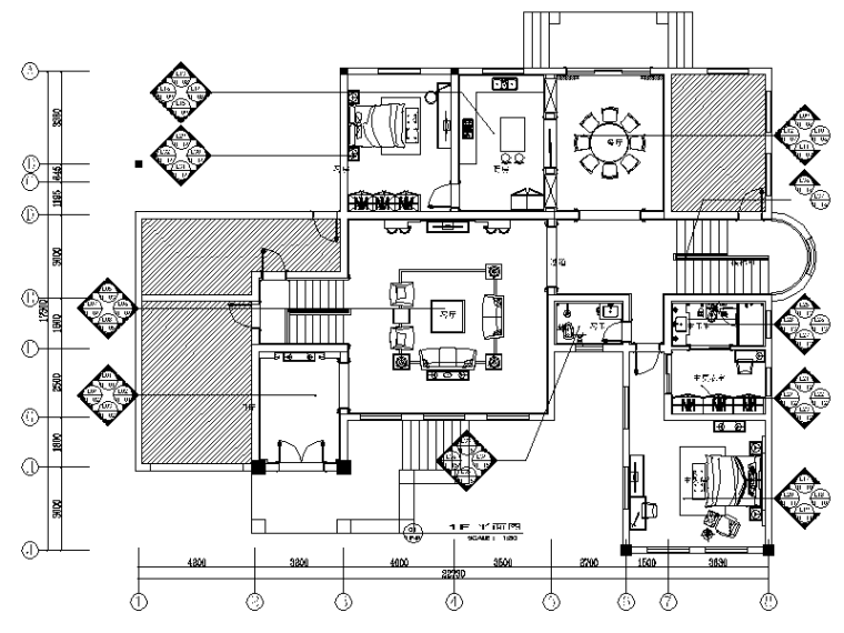 多层欧式住宅带效果图资料下载-全套欧式别墅住宅设计施工图（含效果图）