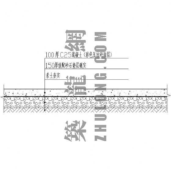 彩色混凝土路面图集资料下载-彩色混凝土路面铺装做法详图