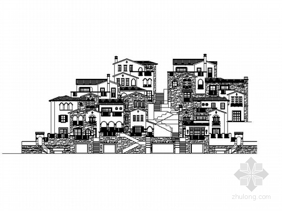 西班牙风格别墅图纸资料下载-[浙江]多层西班牙风格别墅建筑施工图（含效果图）