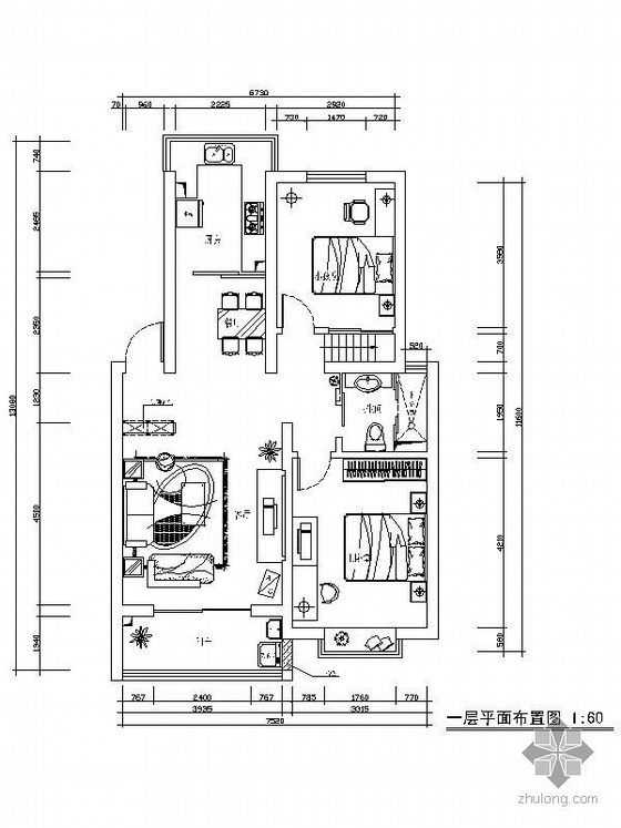 一居电气图资料下载-[上海]某公寓装修图