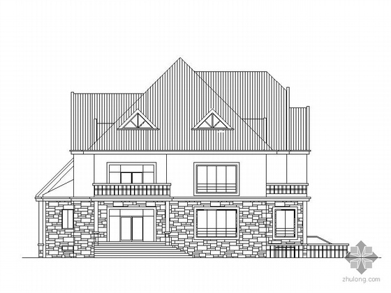 别墅建筑施工结构施工图纸资料下载-[银川]某二层干挂石材别墅建筑施工套图