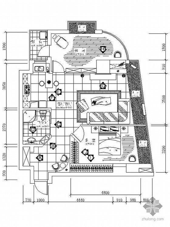 地中海二居室内装修方案资料下载-两居住宅方案（含效果图）