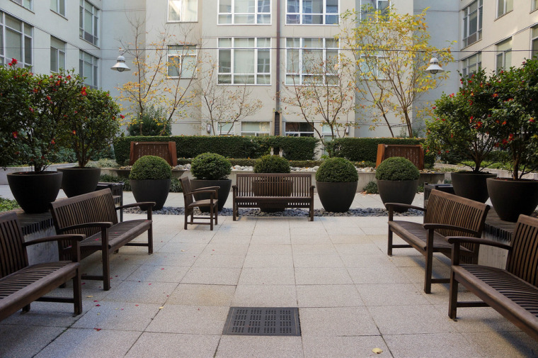 起伏的折线公寓庭院资料下载-美国10th公寓大楼及庭院的改造