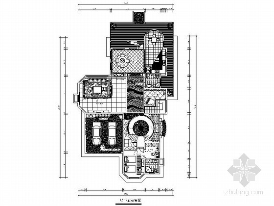 2层合院别墅平面图资料下载-某三层别墅装饰平面图