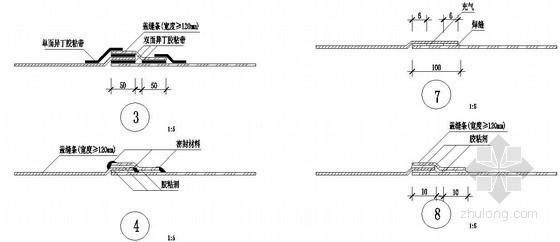 轮扣式支撑节点大样图资料下载-地下室卷材搭接节点图