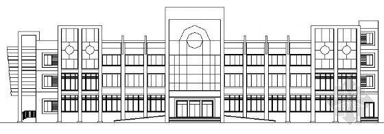 三层办公室立面施工图资料下载-某三层办公大楼建筑施工图