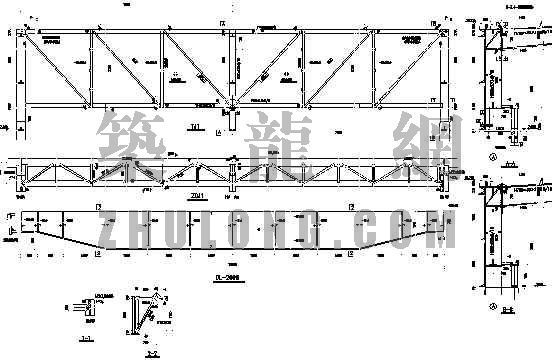 国标钢结构CAD钢结构图资料下载-有行车钢结构厂房结构图