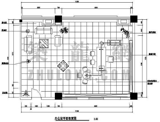 办公休闲室设计施工图资料下载-某办公室施工图