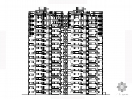 一梯三户二室标准层资料下载-[江苏]某十八层一梯二板式高档住宅建筑方案图