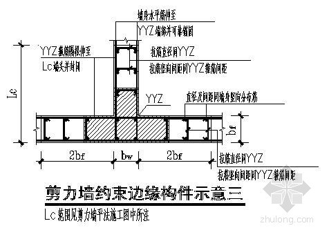 剪力墙洞口浇筑技术资料下载-剪力墙约束边缘构件示意大样