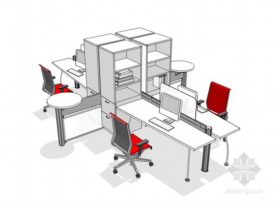CAD办公桌模型资料下载-办公桌