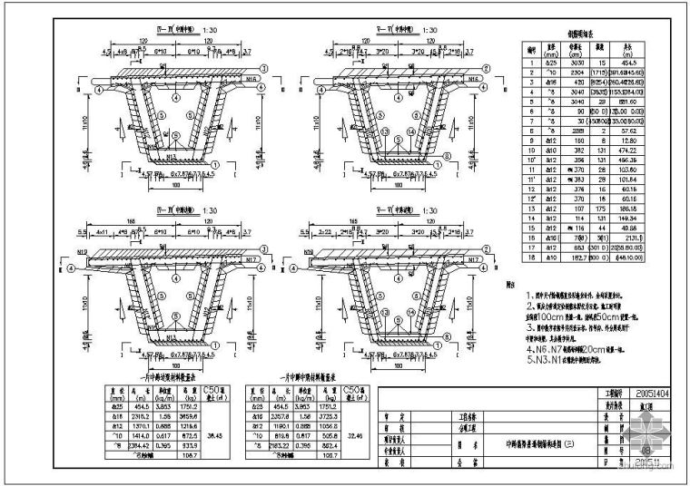 箱梁普通钢筋资料下载-某中跨箱梁普通钢筋节点构造详图（三）