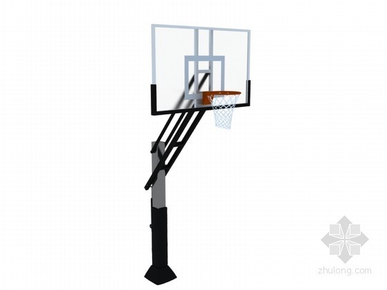 篮球架cad设计图资料下载-玻璃板篮球架3D模型下载