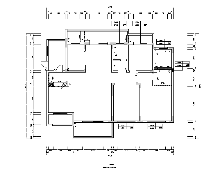 滨湖假日美式风格四居室住宅设计施工图（附效果图）-墙体新建图