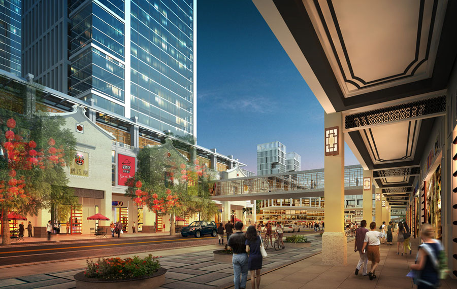 [分享](原创)商业街步行街设计案例效果图