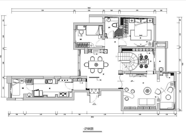阁楼图CAD资料下载-公园道阁楼完整室内施工图设计
