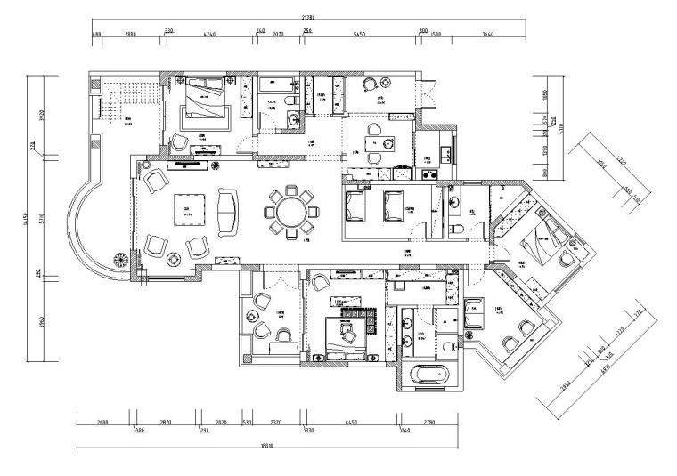 天花吊顶立面图资料下载-东郊半岛欧式家居施工图设计（附实景图）
