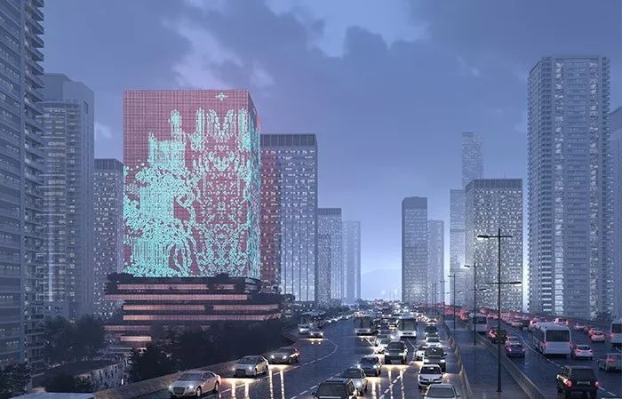基座图案资料下载-城市中的像素灯塔-前海数据中心，深圳
