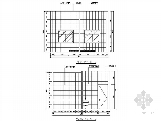 [鄂尔多斯]新技术工业园区现代办公楼装修施工图（含效果）卫生间立面图