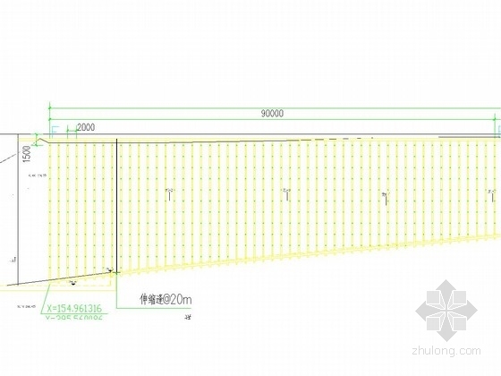 [重庆]锚杆挡墙边坡支护施工图-锚杆边坡立面示意图 