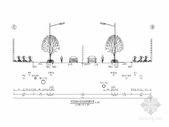 公交站台处缘石设计图资料下载-35m宽城市支路给排水设计图（14张）