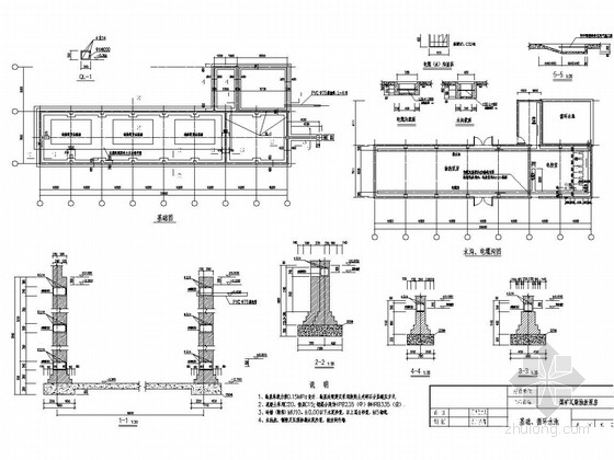 基础植筋施工图资料下载-瓦斯泵房施工图（条形基础）