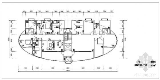 板楼标准层平面图pdf资料下载-住宅楼标准层平面（五）