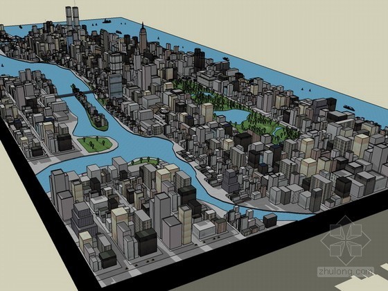 城市人防规划资料下载-精细的城市规划sketchup模型下载