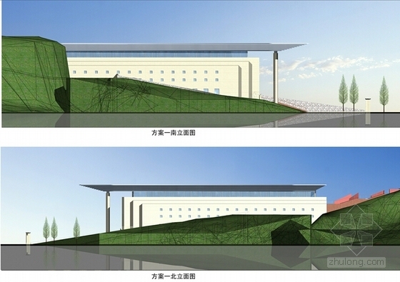 [江西]中国革命历史博物馆建筑设计方案文本（含2个方案）-中国革命历史博物馆建筑设计方案立面图