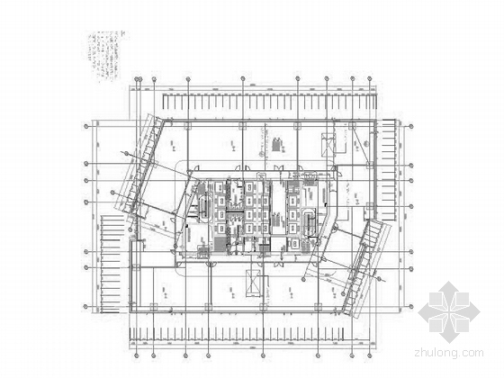 [上海]135米玻璃幕墙办公建筑设计施工图（含详细节点图）-135米玻璃幕墙办公建筑设计平面图