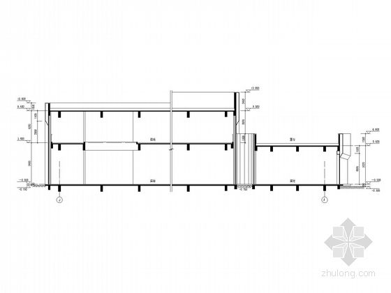 [江西]2层商业综合体建筑方案文本(含cad)-剖面图