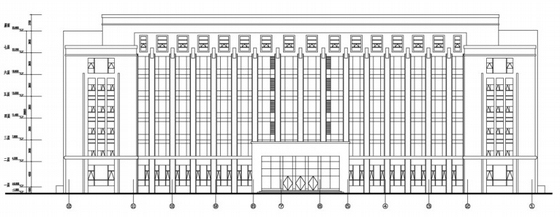 [山东]7层行政办公楼建筑设计方案文本-办公楼立面图