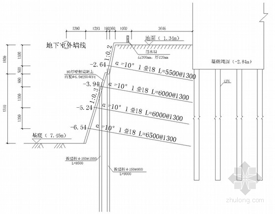 微型混凝土桩资料下载-[河南]深基坑微型桩复合土钉墙支护施工图