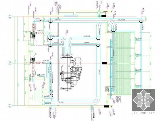 [河南]工厂车间空调制冷站系统设计施工图-B-B剖面