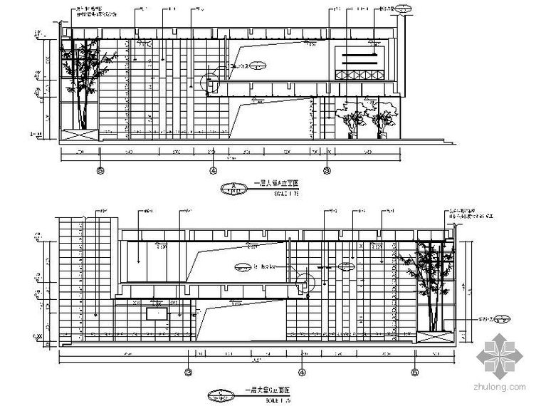 房建行业职业发展资料下载-某建行银行大堂立面图