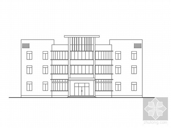 建筑施工套图cad资料下载-某厂区三层小型办公建筑施工套图（含效果图）