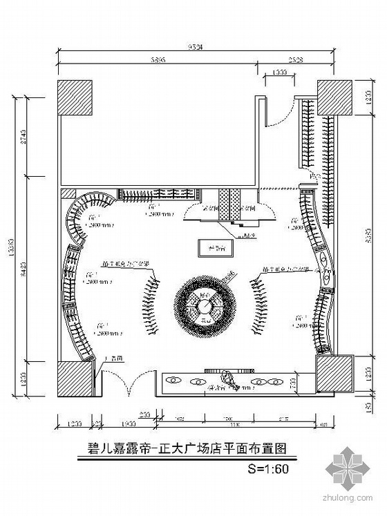 服装装修设计资料下载-某品牌服装专卖店装修设计图