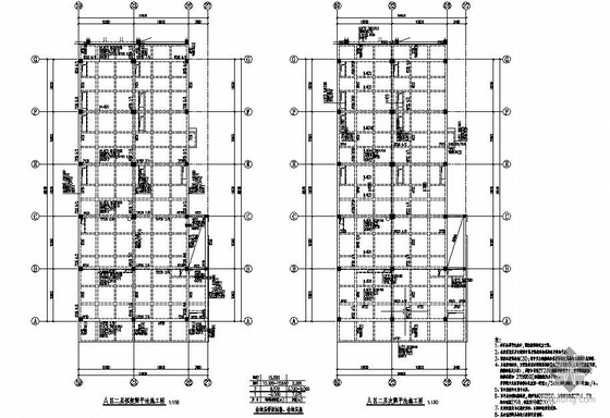 乡村三层小楼结构设计图资料下载-某局部三层框架厂房结构设计图