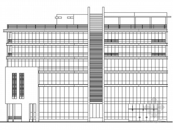 六层办公楼效果图模型资料下载-某六层办公楼建筑施工图