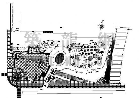 广场景观平面手绘资料下载-中心广场景观设计平面图