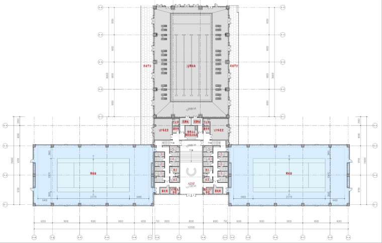 [云南]度假村网球馆设计方案文本（PPT）-平面图1