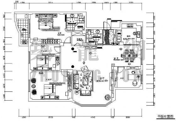 装修欧式三室两厅两卫资料下载-欧式四室两厅两卫装修图