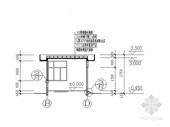 某污水厂大门及围墙建筑施工图- 