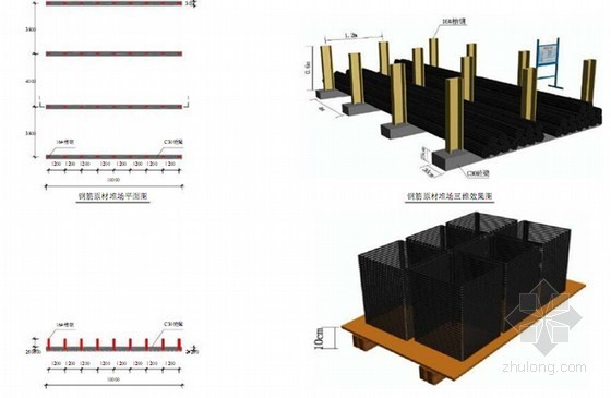 [广东]高层商业住宅小区创省安全文明示范工地施工方案（156页 工程实例照片）-钢筋堆场