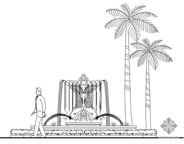 人物雕塑cad大样图资料下载-鲤鱼雕塑喷泉施工大样图